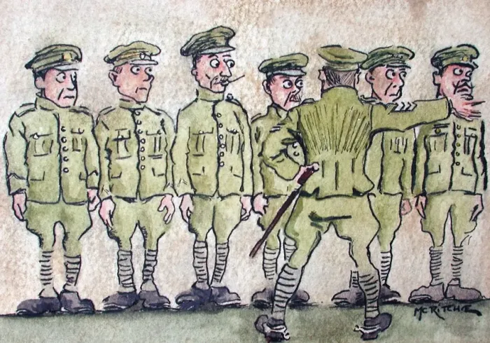 Framed Print : A Sergeant addressing a rank of soldiers Framed Print : A Sergeant addressing a rank of soldiers