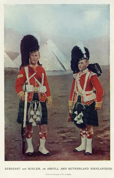 Framed Print : Sergeant and Bugler, 1st Argyll and Sutherland Highlanders Framed Print : Sergeant and Bugler, 1st Argyll and Sutherland Highlanders