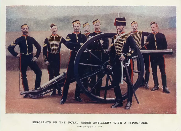 Framed Print : Sergeants of the Royal Horse Artillery with a 12 Framed Print : Sergeants of the Royal Horse Artillery with a 12