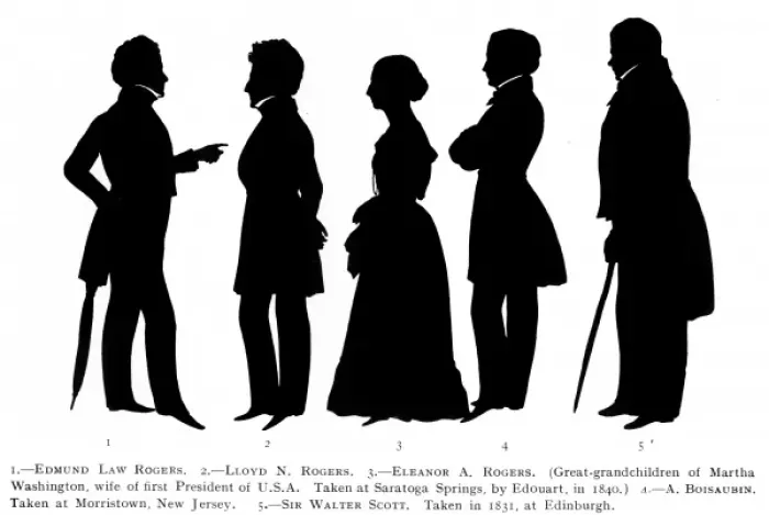 Framed Print : Series of silhouettes by August Edouart Framed Print : Series of silhouettes by August Edouart