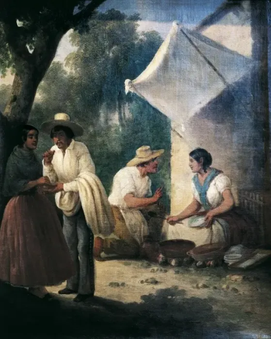 Framed Print : SERRANO, Manuel (19th century). Food Vendor Framed Print : SERRANO, Manuel (19th century). Food Vendor