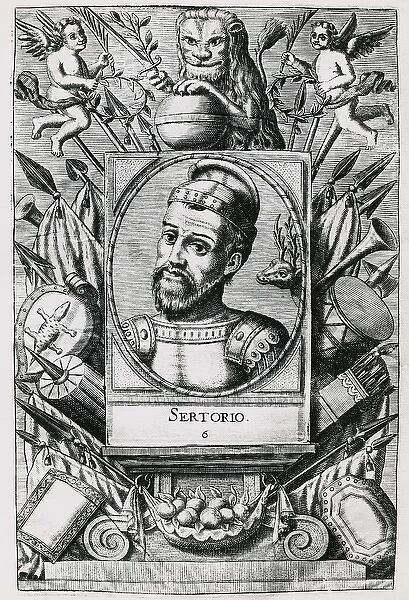 SERTORIUS, Quintus (123-73 BC). Roman General. Engraving