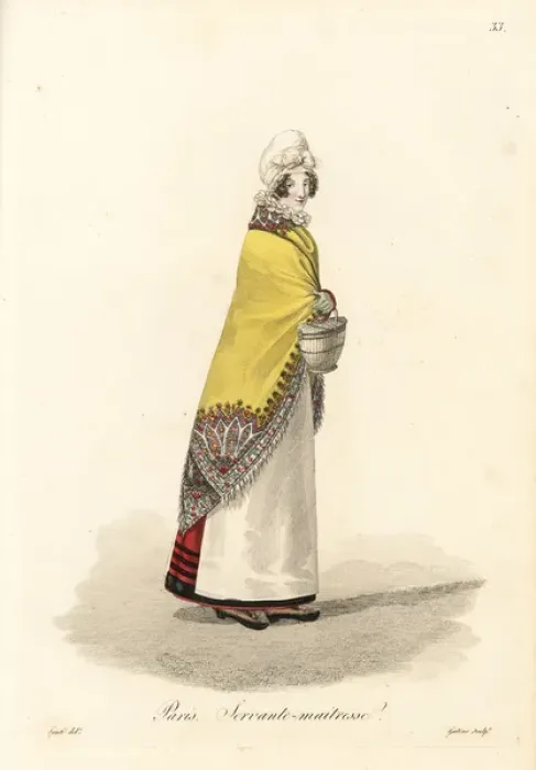 Framed Print : Servant mistress, Paris, early 19th century Framed Print : Servant mistress, Paris, early 19th century
