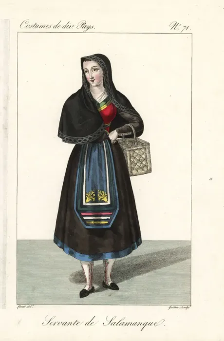 Framed Print : Servant woman of Salamanca, Spain, 19th century Framed Print : Servant woman of Salamanca, Spain, 19th century