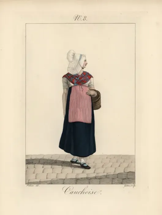 Framed Print : Servant woman wearing the bonnet of ordinary Framed Print : Servant woman wearing the bonnet of ordinary
