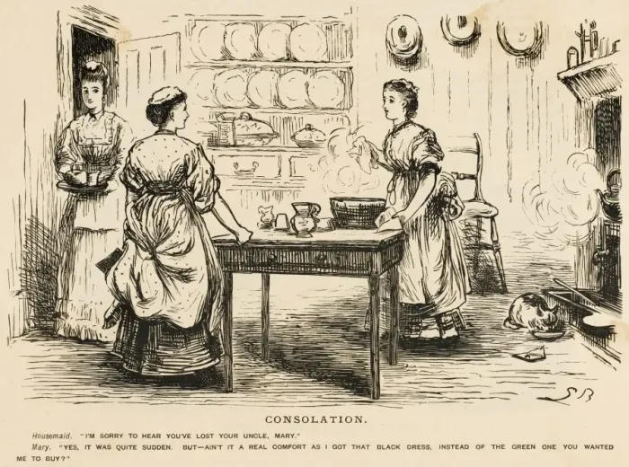 Framed Print : Servants in Kitchen Framed Print : Servants in Kitchen