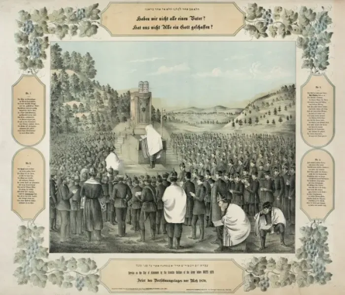 Framed Print : Service on the Day of Atonement by the Israelite soldiers of Framed Print : Service on the Day of Atonement by the Israelite soldiers of