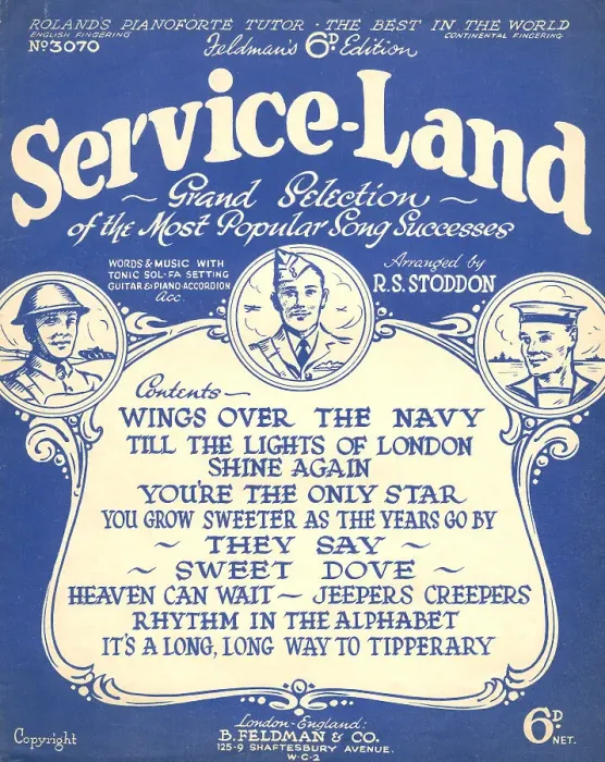 Framed Print : Service Land Music Cover, WW2 Framed Print : Service Land Music Cover, WW2