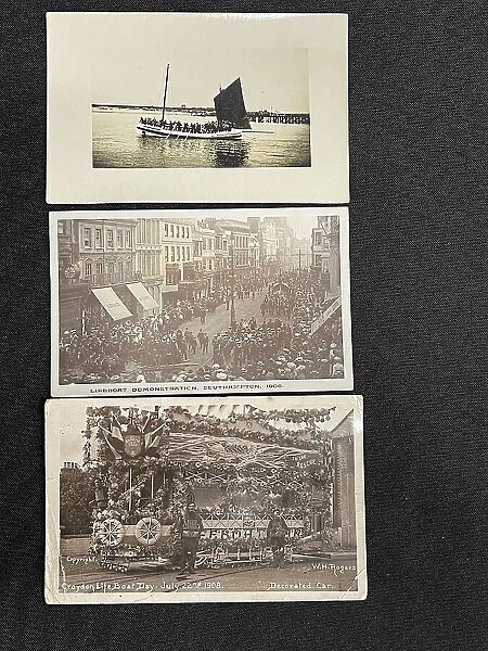 Set of three lifeboat related postcards