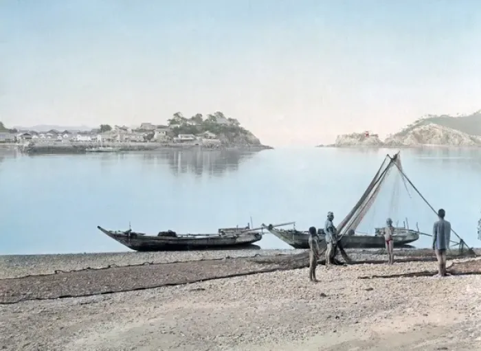 Framed Print : Seto Inland Sea, Onomichi, Japan, circa 1880s Framed Print : Seto Inland Sea, Onomichi, Japan, circa 1880s