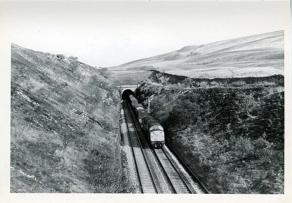 Settle-Carlisle Railway - Train emerging from Blea Moor Tunn