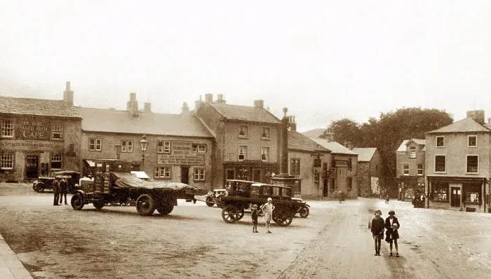 Framed Print : Settle Market Place early 1900's Framed Print : Settle Market Place early 1900's