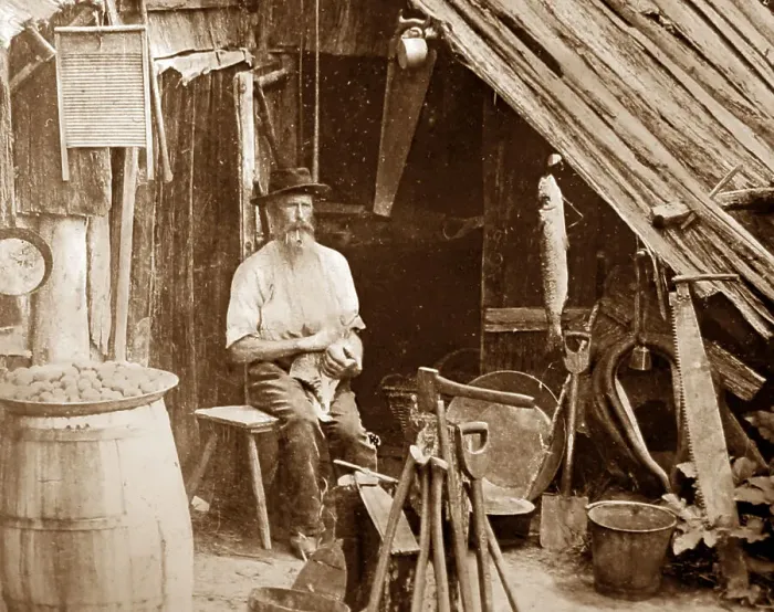 Framed Print : A settler in Gippsland, Victoria, Australia Framed Print : A settler in Gippsland, Victoria, Australia