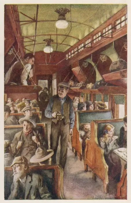 Framed Print : Settlers in Rail Coach Framed Print : Settlers in Rail Coach