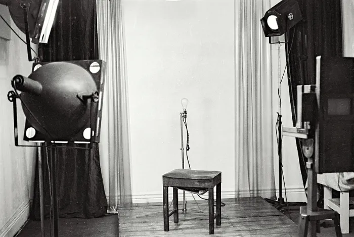 Framed Print : Setup of portrait studio at Coronet, Haymarket, Sheffield Date: 1948 - 1950 Framed Print : Setup of portrait studio at Coronet, Haymarket, Sheffield Date: 1948 - 1950