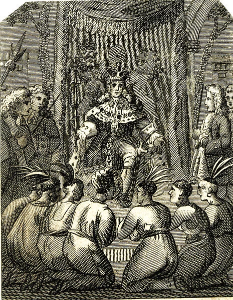 Seven Cherokee Chiefs introduced to the King George 1730