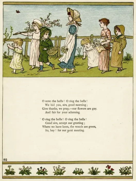 Framed Print : Seven children carrying flowers Framed Print : Seven children carrying flowers