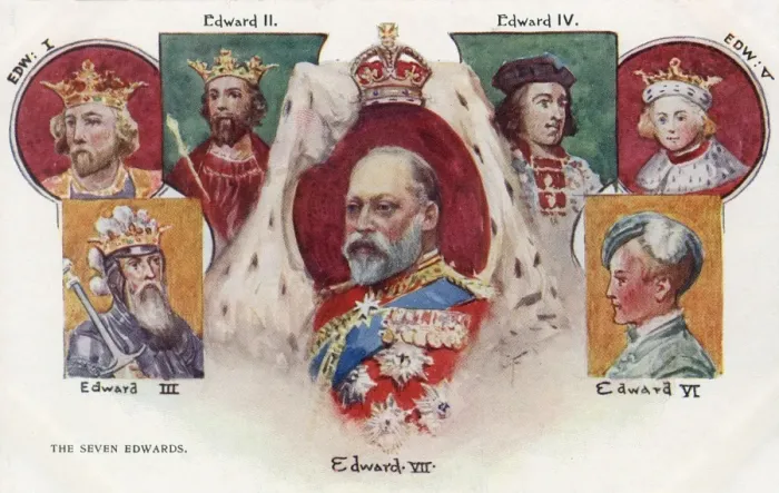 Framed Print : The Seven English / British King Edward - Coronation souvenir Framed Print : The Seven English / British King Edward - Coronation souvenir
