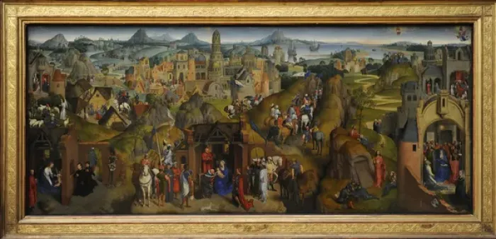 Framed Print : The Seven Joys of the Virgin, 1480, by Hans Memling (1435 / 14 Framed Print : The Seven Joys of the Virgin, 1480, by Hans Memling (1435 / 14