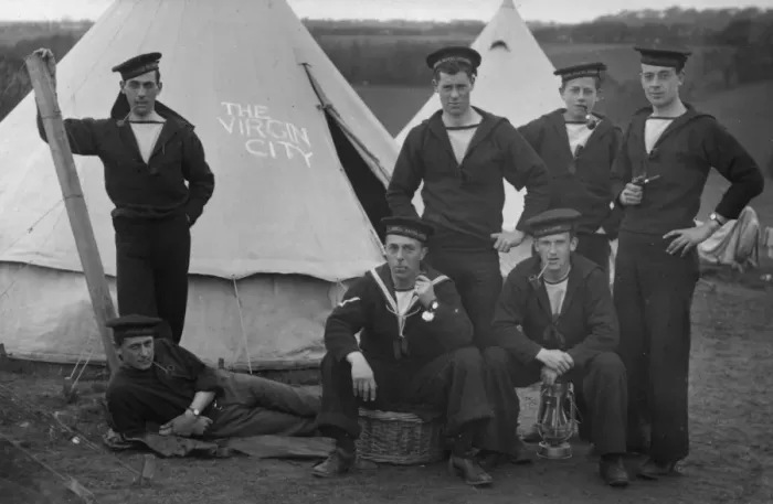 Framed Print : Seven members of the Royal Naval Division Framed Print : Seven members of the Royal Naval Division