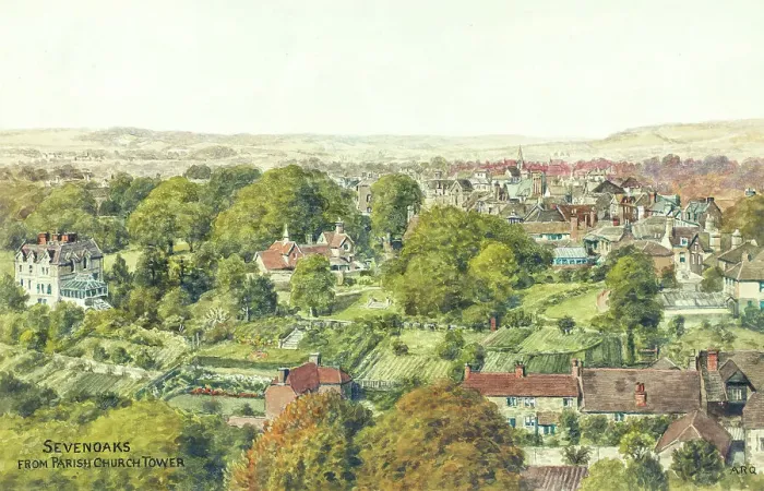 Framed Print : Sevenoaks, Kent, viewed from parish church tower Framed Print : Sevenoaks, Kent, viewed from parish church tower