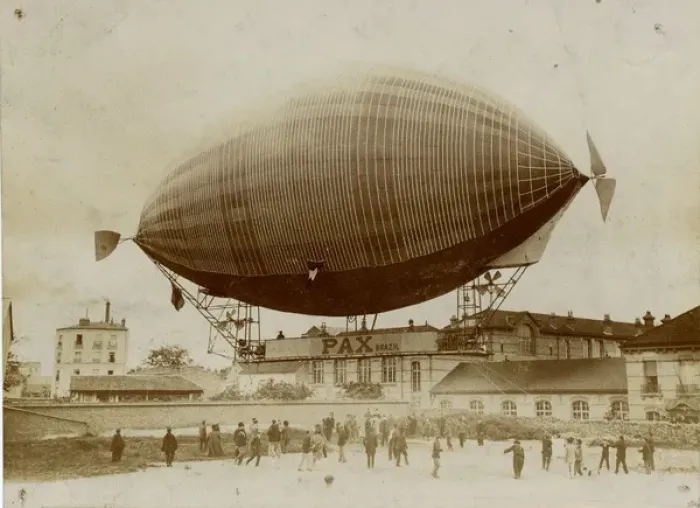 Framed Print : Severo?s airship PAX, 12 May 1902 Framed Print : Severo?s airship PAX, 12 May 1902