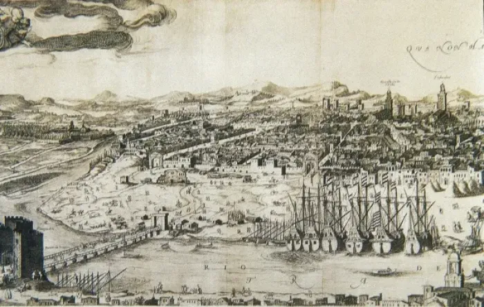 Framed Print : Sevilla in 1617. Detail. Engraving. UNITED KINGDOM Framed Print : Sevilla in 1617. Detail. Engraving. UNITED KINGDOM