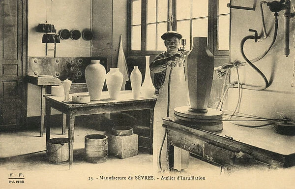 Sevres Porcelain Factory, France - Painting vases