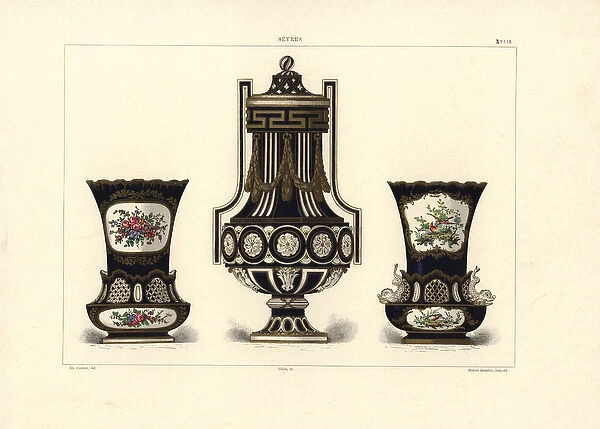 Three Sevres vases