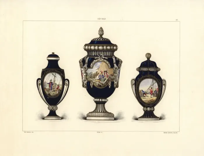 Framed Print : Three Sevres vases Framed Print : Three Sevres vases