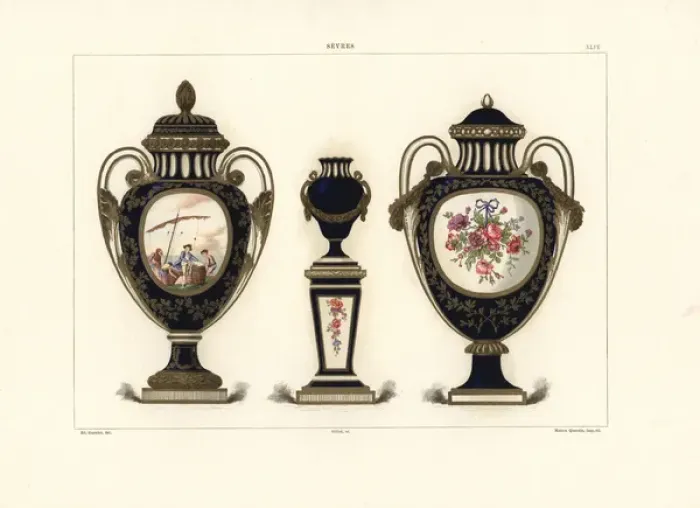 Framed Print : Three Sevres vases Framed Print : Three Sevres vases