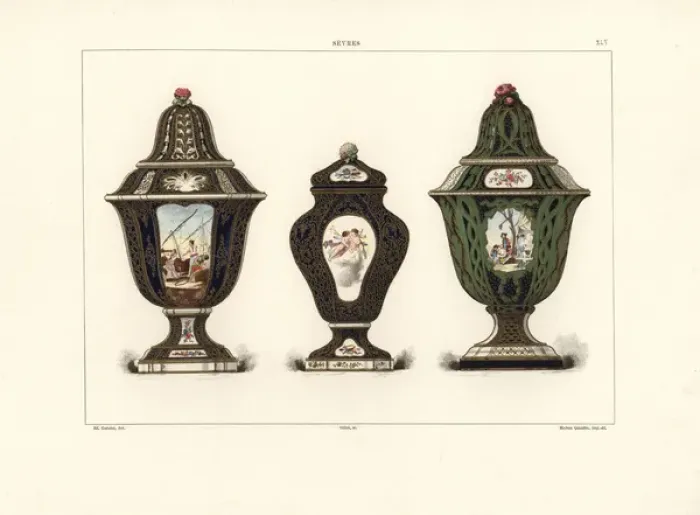 Framed Print : Three Sevres vases Framed Print : Three Sevres vases