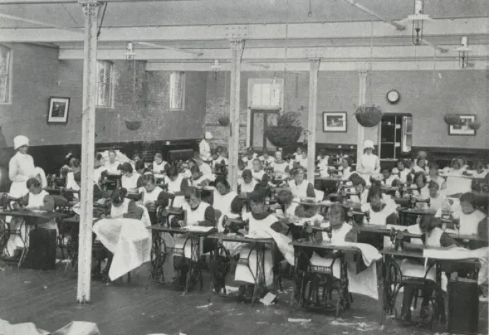 Framed Print : Sewing Class, Darenth Training Colony, Kent Framed Print : Sewing Class, Darenth Training Colony, Kent