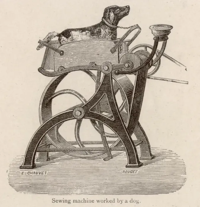 Framed Print : Sewing Machine Dog Power Framed Print : Sewing Machine Dog Power