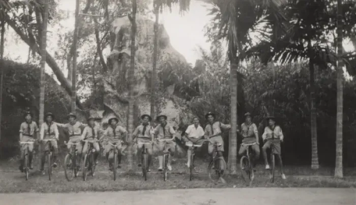 Framed Print : Seychelles Scouts on Bicycles Framed Print : Seychelles Scouts on Bicycles