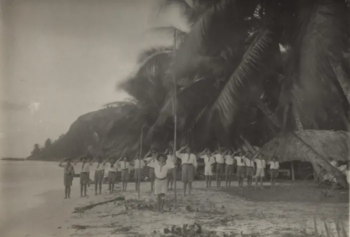 Framed Print : Seychelles Scouts Saluting the Union Jack Framed Print : Seychelles Scouts Saluting the Union Jack
