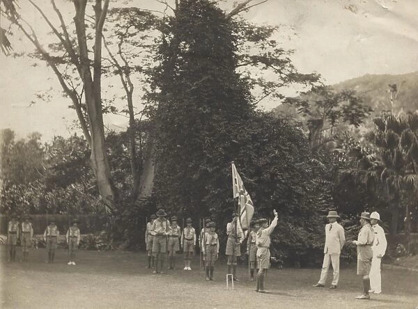 Seychelles Scouts being sworn in