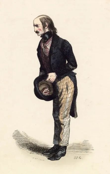 Framed Print : Shabby-genteel Frenchman Date: 1850 Framed Print : Shabby-genteel Frenchman Date: 1850