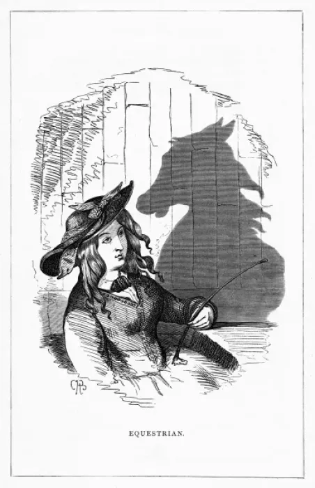 Framed Print : Shadow drawing. C. H. Bennett, Equestrian Framed Print : Shadow drawing. C. H. Bennett, Equestrian