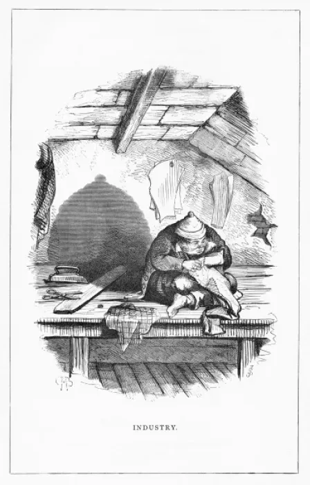 Framed Print : Shadow drawing. C. H. Bennett, Industry Framed Print : Shadow drawing. C. H. Bennett, Industry