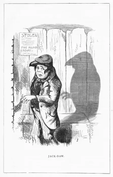 Framed Print : Shadow drawing. C. H. Bennett, Jack-Daw Framed Print : Shadow drawing. C. H. Bennett, Jack-Daw