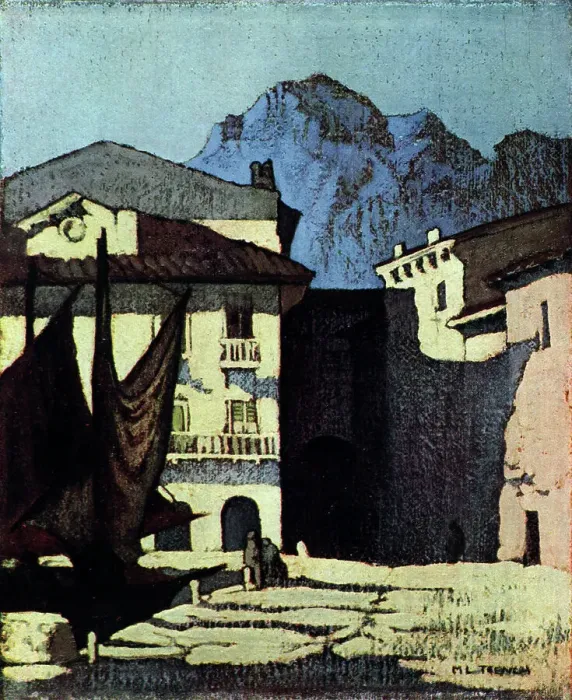 Framed Print : The Shadowed Road, Malcesine Framed Print : The Shadowed Road, Malcesine