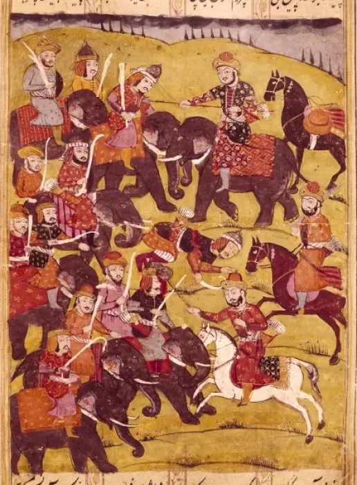 Framed Print : Shahnameh. The Book of Kings. 16th c. Scene depicting Framed Print : Shahnameh. The Book of Kings. 16th c. Scene depicting