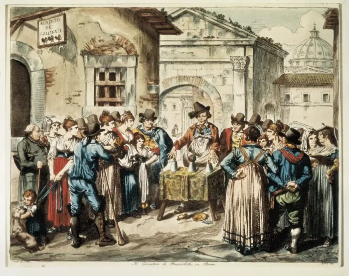 Framed Print : The shaker player in Rome. Engraving Framed Print : The shaker player in Rome. Engraving