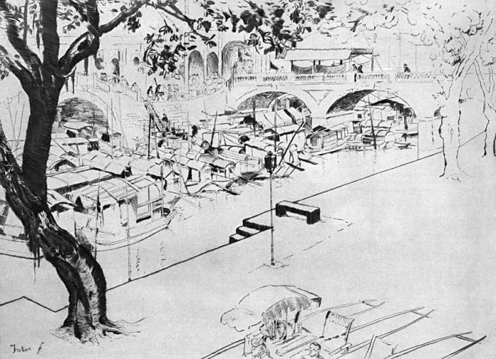 Framed Print : Shameen bridge, Canton, China, 1914 Framed Print : Shameen bridge, Canton, China, 1914