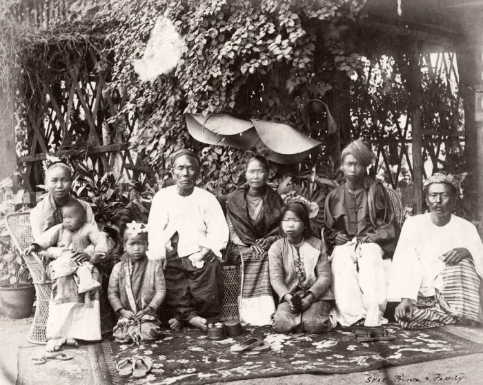 Framed Print : Shan priest and family. Burma, Myanmar, c. 1890 s