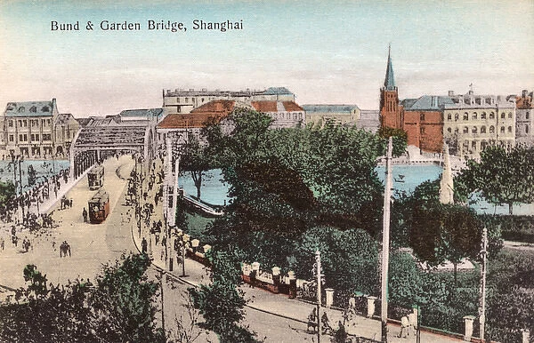 Shanghai, China - The Bund and Garden Bridge