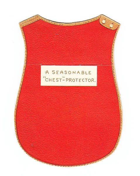 Shaped greetings card, a seasonable chest-protector