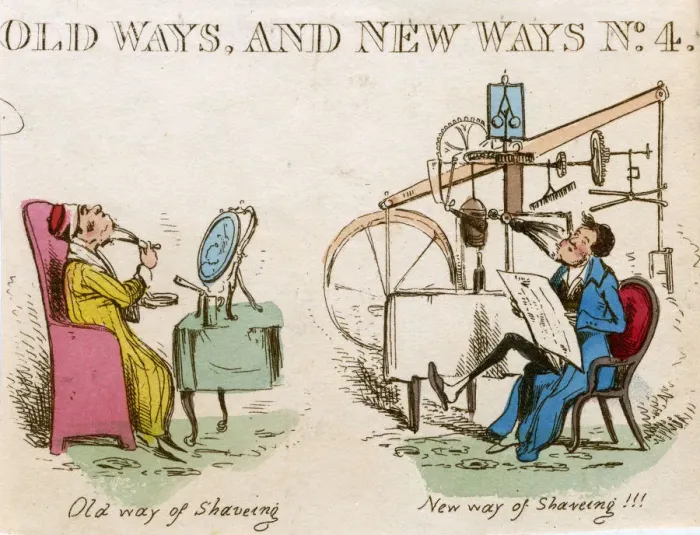 Framed Print : SHAVING OLD & NEW C1830 SHAVING OLD & NEW C1830 Framed Print : SHAVING OLD & NEW C1830 SHAVING OLD & NEW C1830