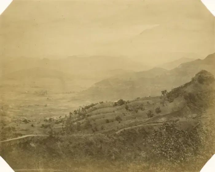 Framed Print : Shebee Hill; cart-road along railway; Concan Framed Print : Shebee Hill; cart-road along railway; Concan
